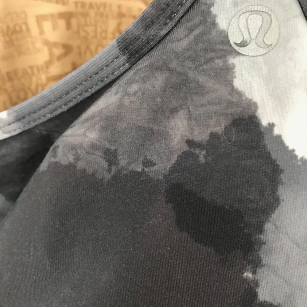 LULULEMON | Women's Power Y Tank | 6 Grey/White | Rare - Picture 5 of 5